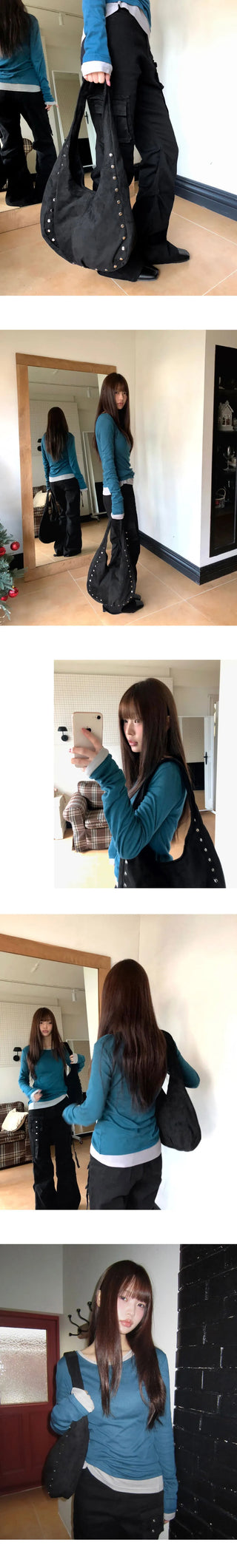 Denu Cargo Strap Flared Denim Pants