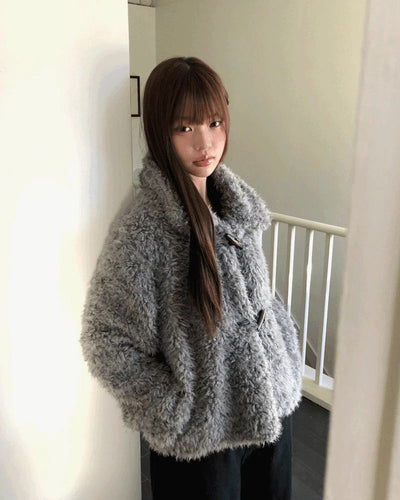 Orange Pogle Fur Tteokbokki Coat