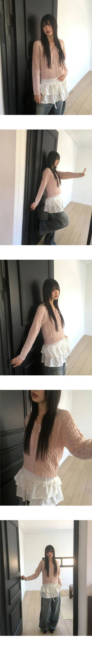 Nackle Twisted Ribbon Tie Knitwear Cardigan