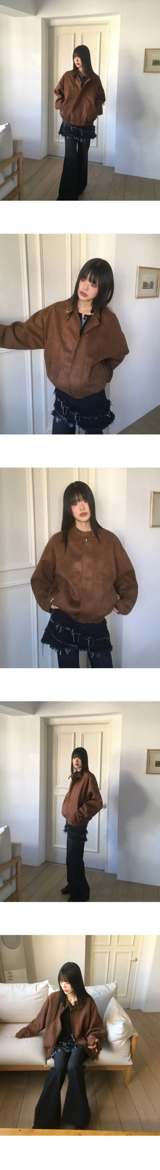 Movers suede blue jean jacket