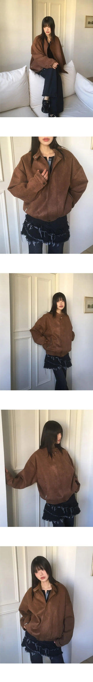 Movers suede blue jean jacket