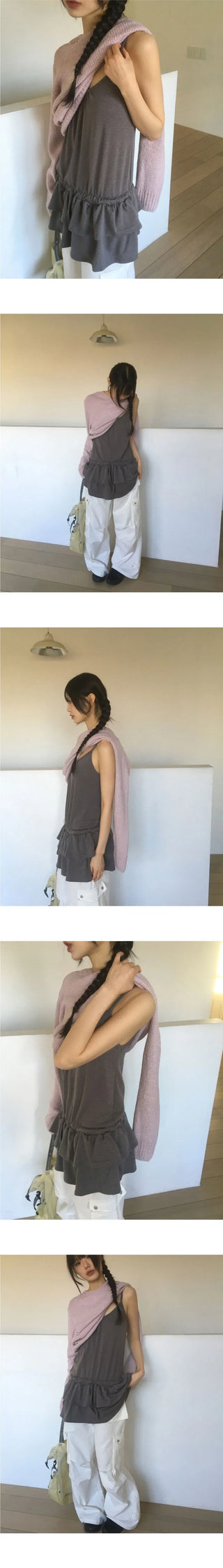 Keda Frill Cancan Layered Sleeveless Dress