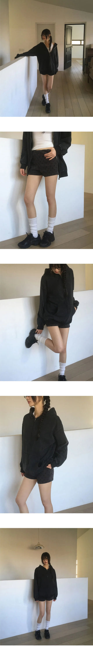 Soyan Dot Ribbed Velvet Shorts Pants