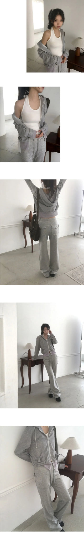 Email Ribbed Gold Color Two Way Hooded Sweatshirt