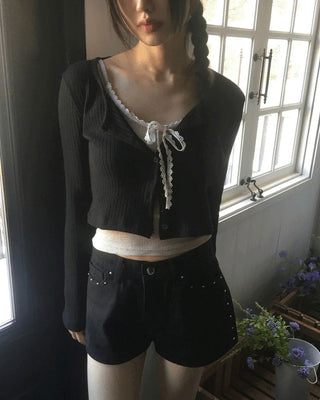Ponen Cotton Ribbed Crop Unisex Cardigan