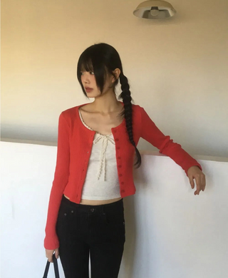 Ponen Cotton Ribbed Crop Unisex Cardigan