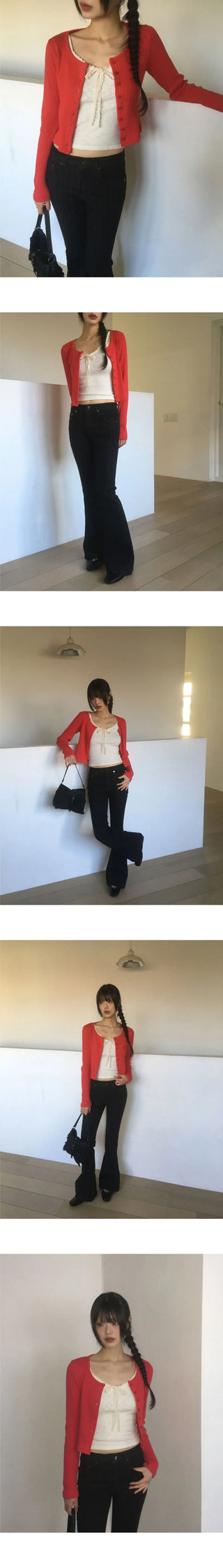 Ponen Cotton Ribbed Crop Unisex Cardigan