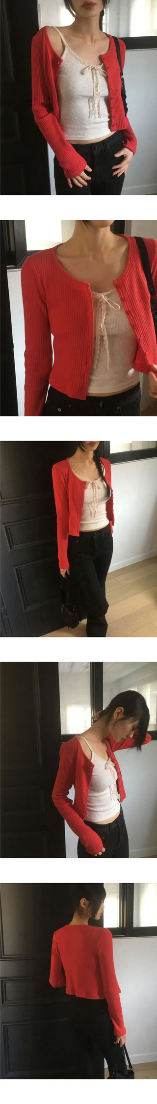 Ponen Cotton Ribbed Crop Unisex Cardigan