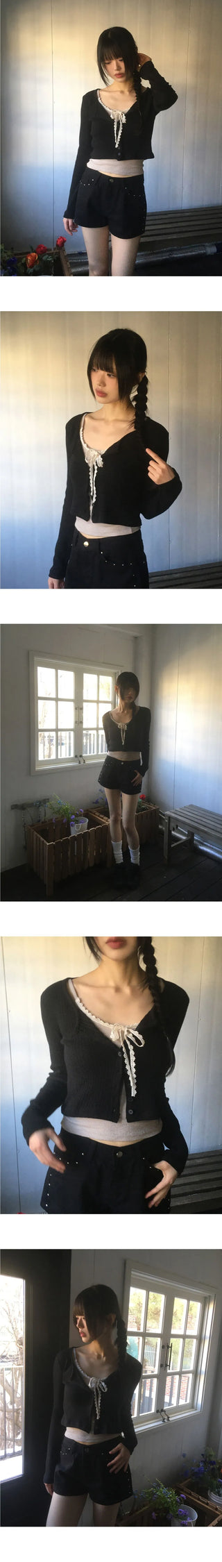 Ponen Cotton Ribbed Crop Unisex Cardigan