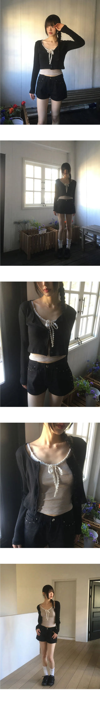 Ponen Cotton Ribbed Crop Unisex Cardigan