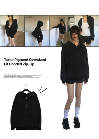 Tanner Pigment Overfit Hooded Zip-Up