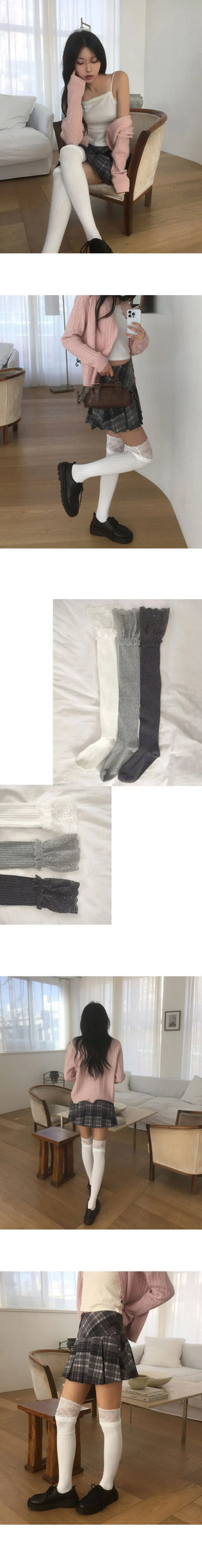 Hirat Lace Ribbed Nisax Socks