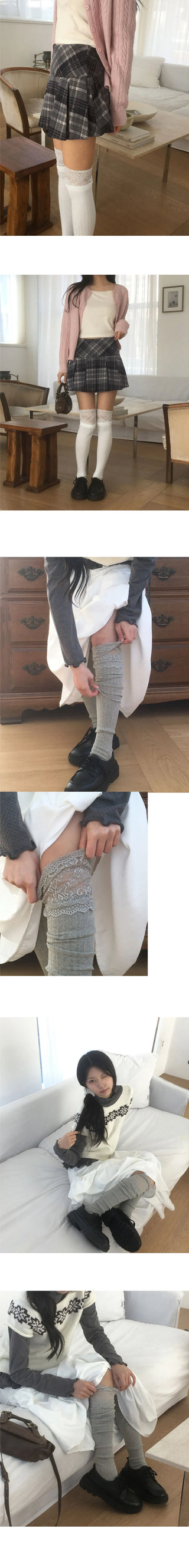 Hirat Lace Ribbed Nisax Socks