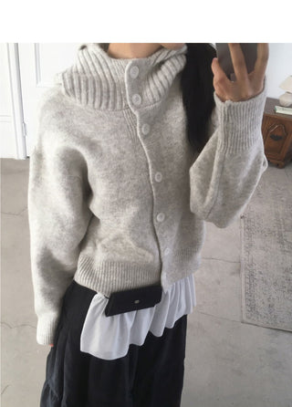 Photon Avanfit High Neck Button Hooded Cardigan