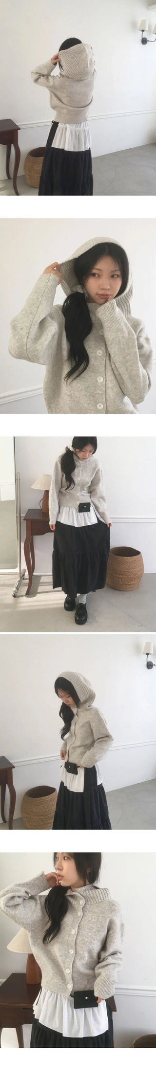 Photon Avanfit High Neck Button Hooded Cardigan