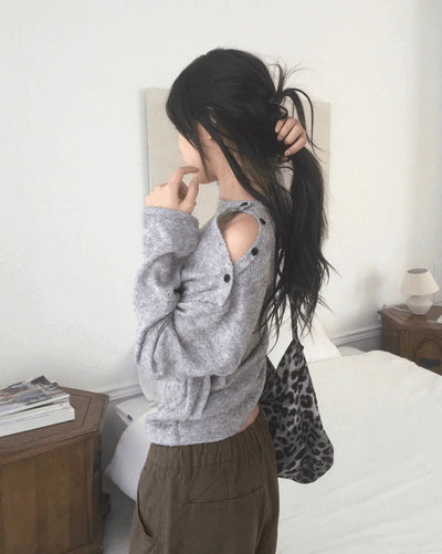 Miken shoulder team button wool long sleeve t-shirt