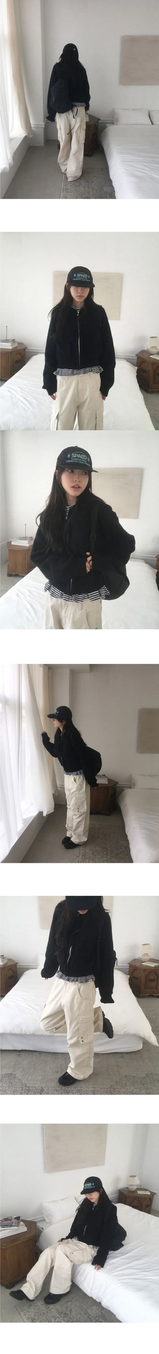 Duon Nagrang Pocket Collar Knitwear Zip-up