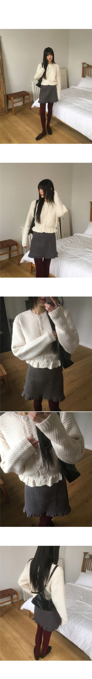 Benson Waffle Frill Knitwear Cardigan