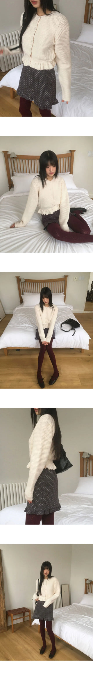 Benson Waffle Frill Knitwear Cardigan