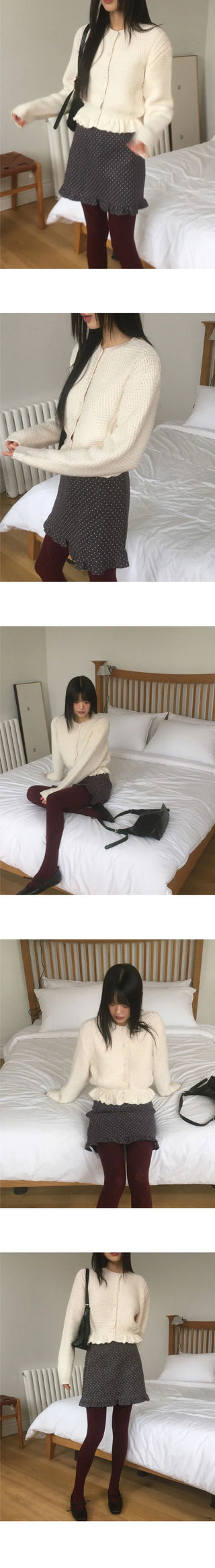 Benson Waffle Frill Knitwear Cardigan
