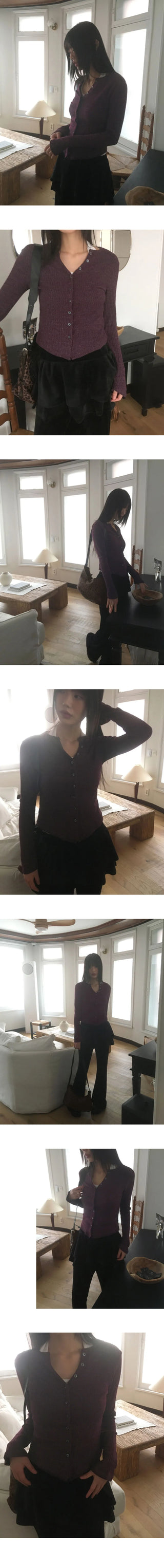 Olmu Corduroy Ribbed V-Neck Cardigan