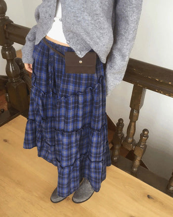 Solpa Check Flare Cancan Long Skirt