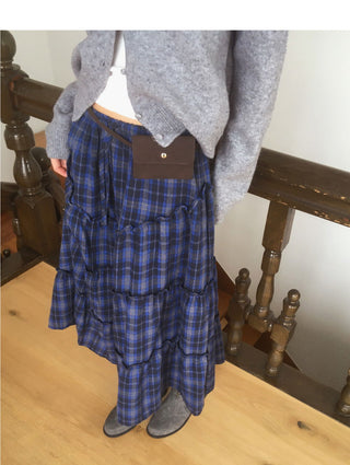 Solpa Check Flare Cancan Long Skirt