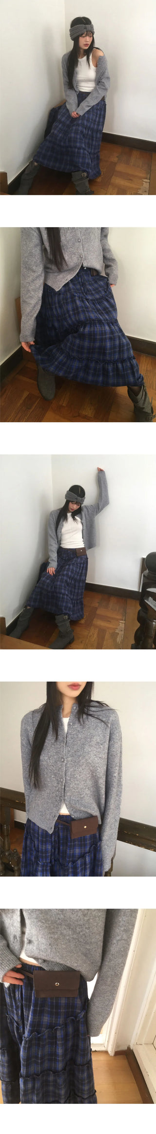 Solpa Check Flare Cancan Long Skirt