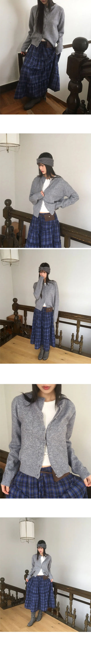 Solpa Check Flare Cancan Long Skirt