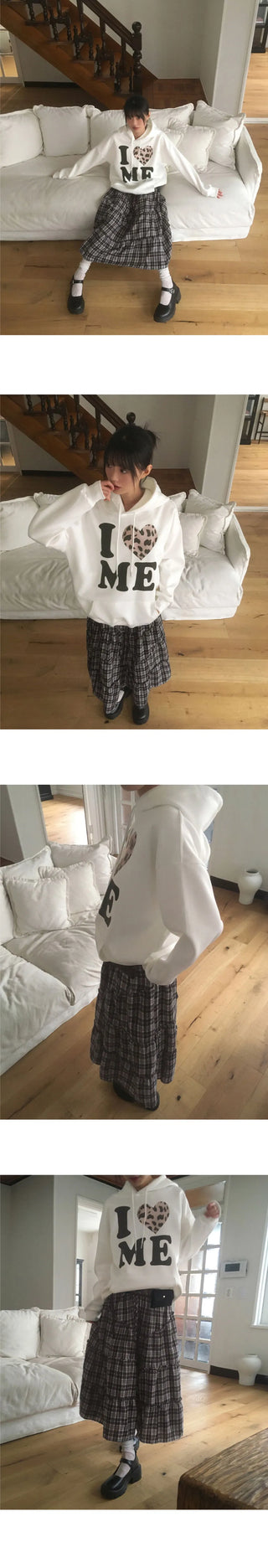 Solpa Check Flare Cancan Long Skirt