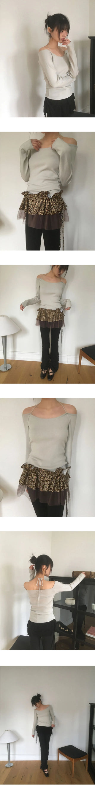 Har Halter Strap Off Shoulder Knitwear
