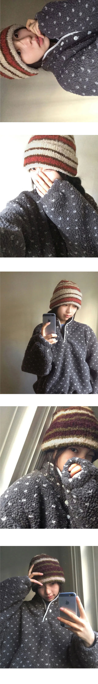 Tana Dot Poggle Half Snap Button Hoodie