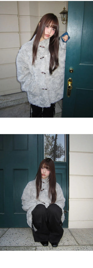 Boha Pogle Fur High Neck Tteokbokki Midi Coat