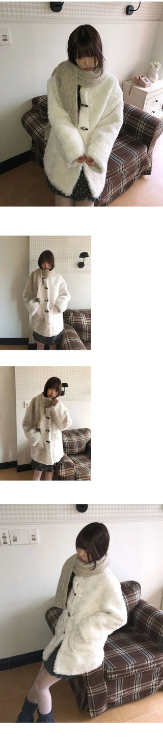 Boha Pogle Fur High Neck Tteokbokki Midi Coat
