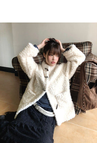 Boha Pogle Fur High Neck Tteokbokki Midi Coat