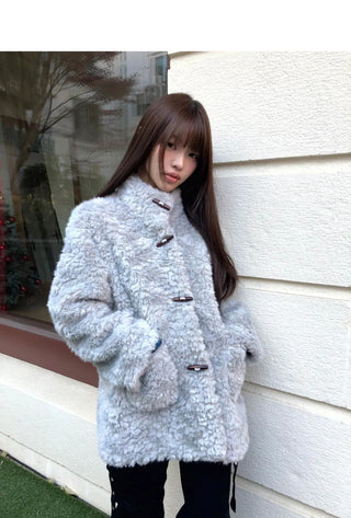 Boha Pogle Fur High Neck Tteokbokki Midi Coat