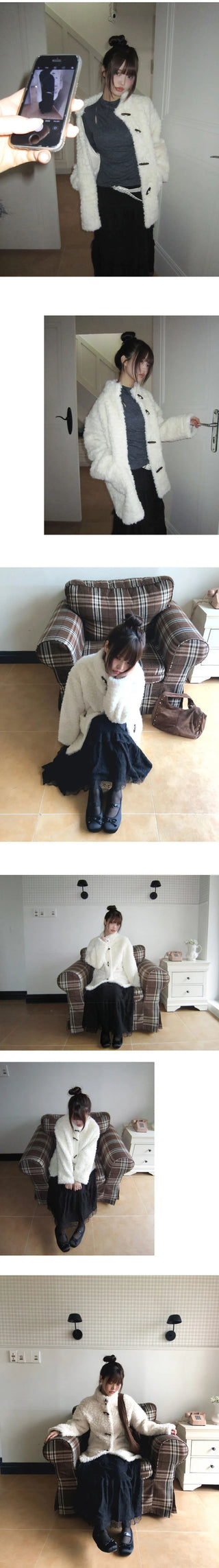 Boha Pogle Fur High Neck Tteokbokki Midi Coat