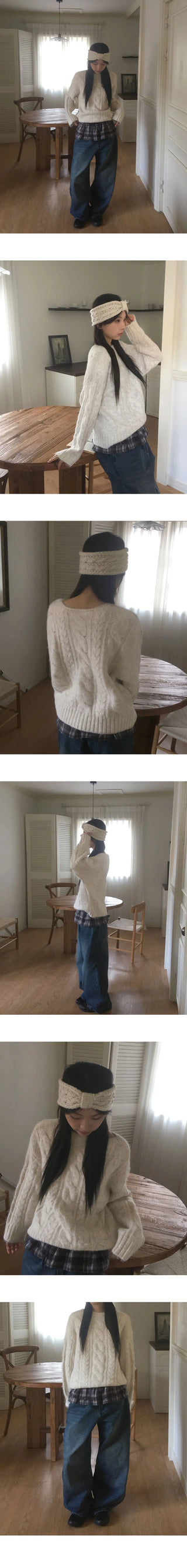 Tongkong Bodak Twisted Angora Loose-fit Long Sleeve Knitwear