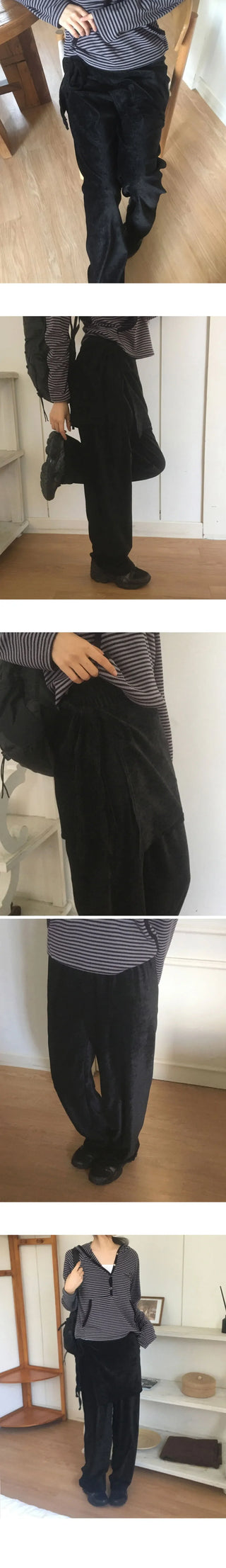 Regan Velvet Wrap Skirt Pants Set