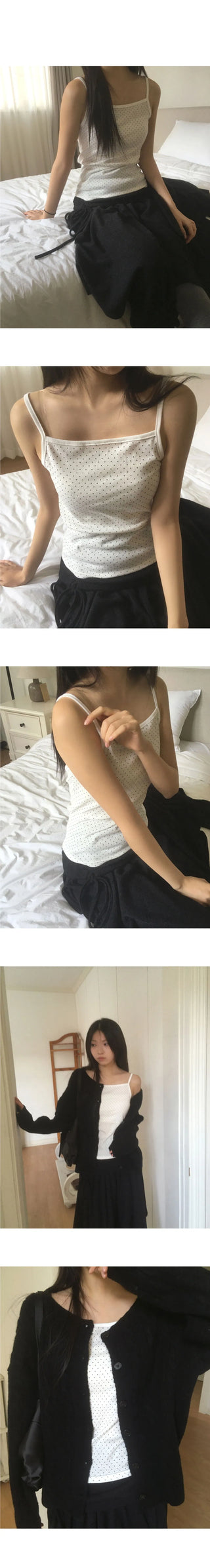 Minku Dot Polka Dot Inner Layered Sleeveless