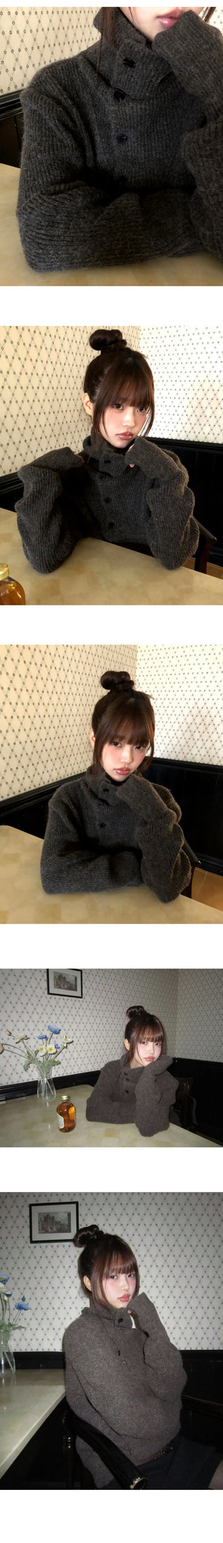 Choru Turtleneck Button Knitwear