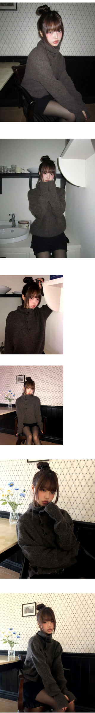 Choru Turtleneck Button Knitwear