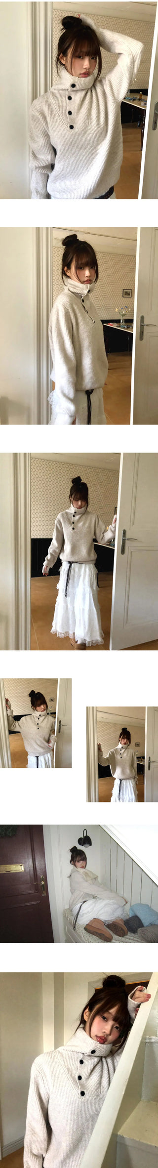 Choru Turtleneck Button Knitwear