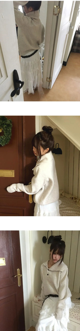 Choru Turtleneck Button Knitwear