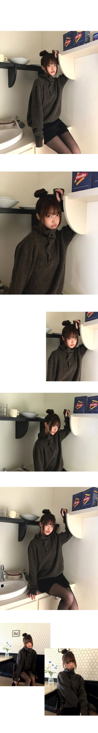 Choru Turtleneck Button Knitwear