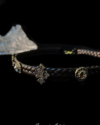 Tahiti vintage leather brown retro choker necklace