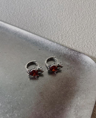 sterling vintage love crown zircon earrings