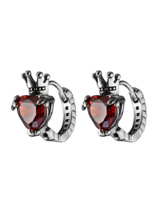 sterling vintage love crown zircon earrings