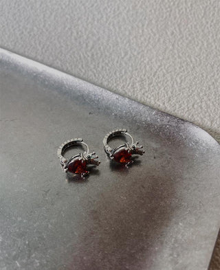 sterling vintage love crown zircon earrings