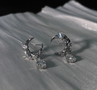 Bright Moon Lava High-end Moon Earrings